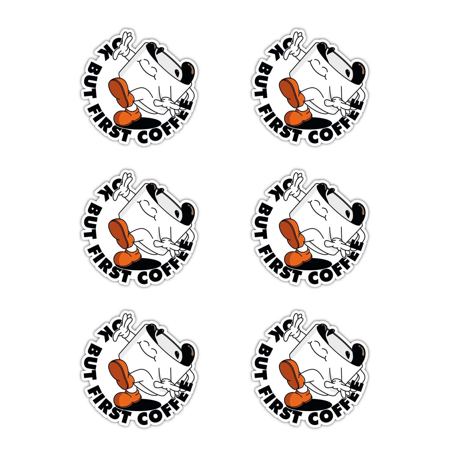 6 STICKERS COFFEE