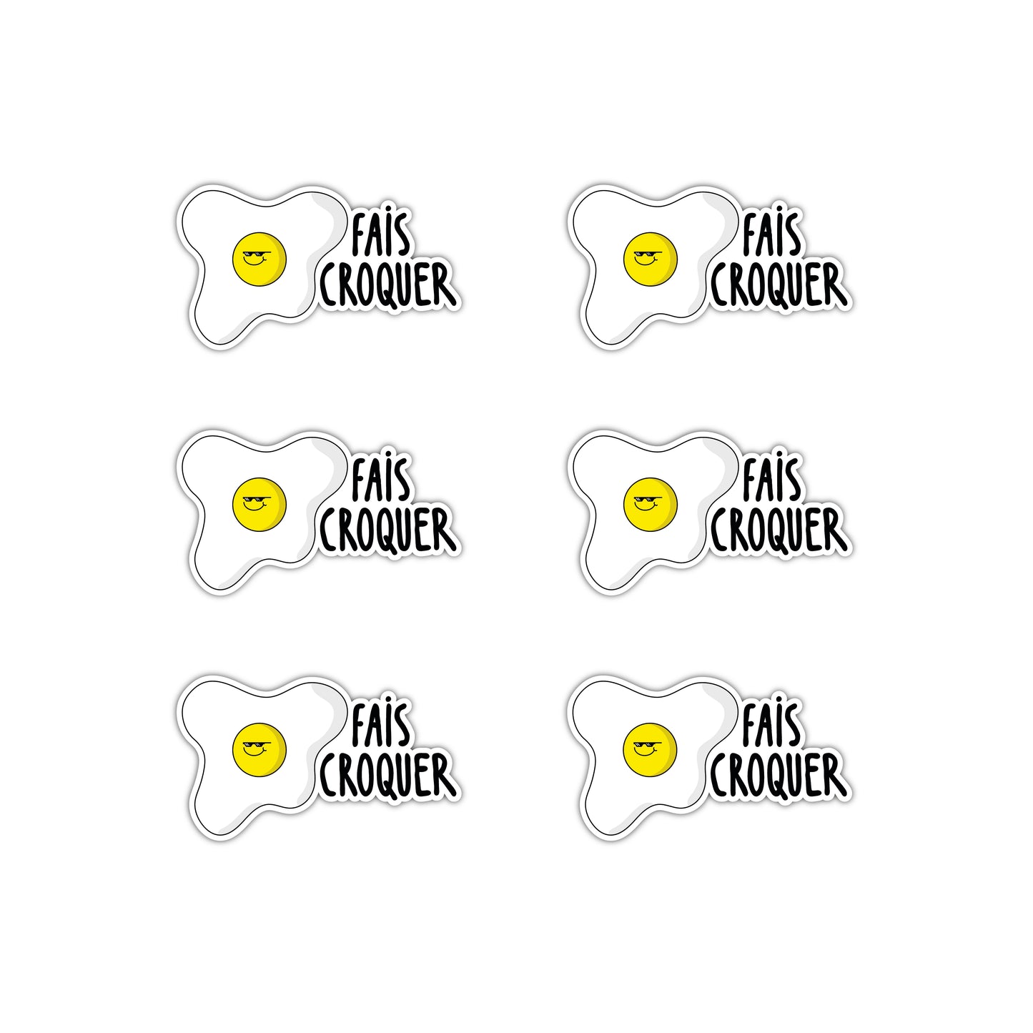 6 STICKERS EAZY EGG