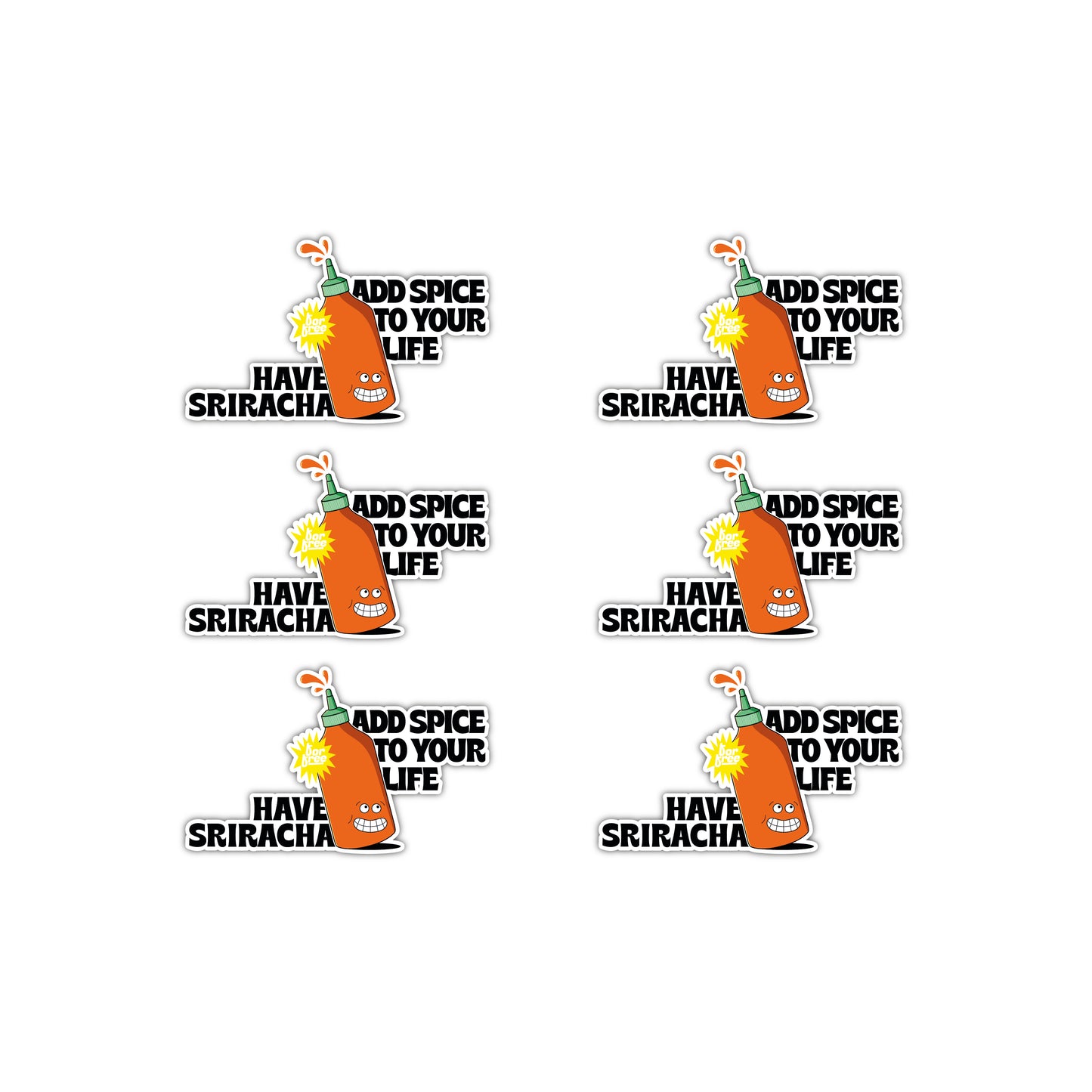 6 STICKERS SRIRACHA